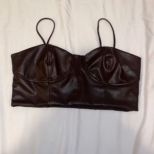 Pleather crop top size XL